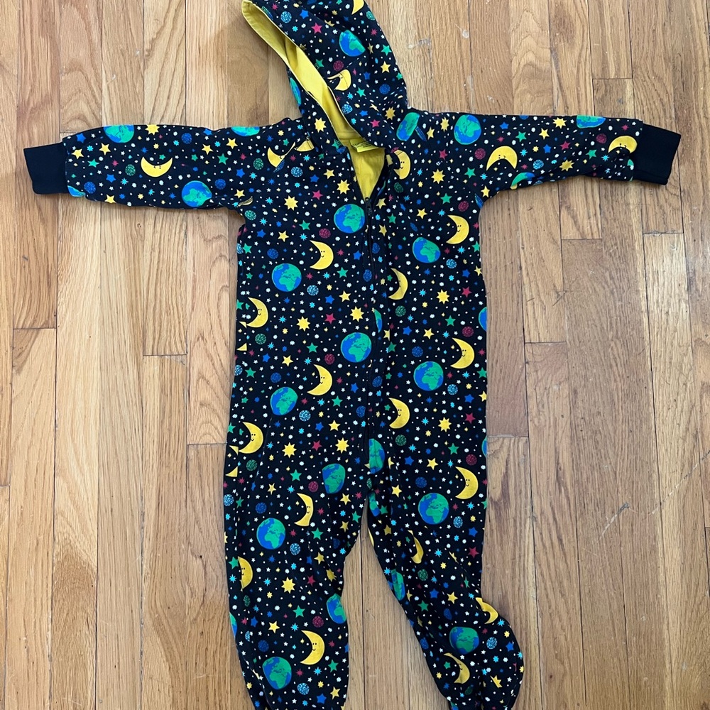 Duns Space Print Hooded Jumpsuit 3T 4T
